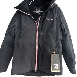 NEW Flylow Charlie Intuitive Perm Down jacket ski black/pink  800 Fill  SZ M